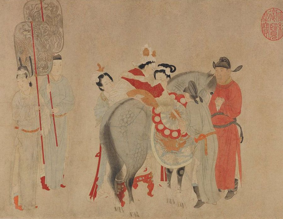画家钱选︰《杨贵妃上马图》